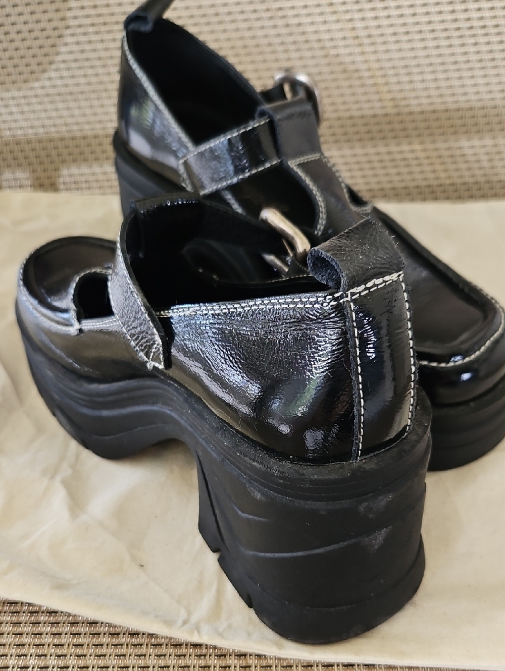 FREE PEOPLE Black Platform Shoes, Free People Black Shoes size 8 USA